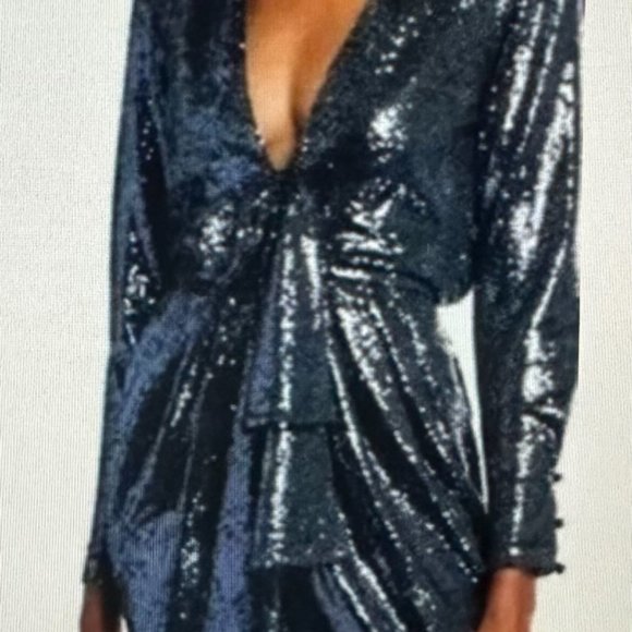 cinq a sept blue sequin dress Cinq  Sept Cool Carnation Farha Dress, Blue / 10
